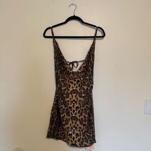 Sparkly Leopard Print Sequin Top